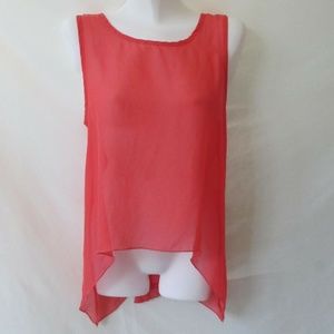 HUG BLOUSE TOP SLEEVELESS USA S  4 6 SMALL RED